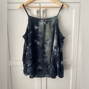 Blu Moon Women Blue Gray Cold Shoulder Blouse size S